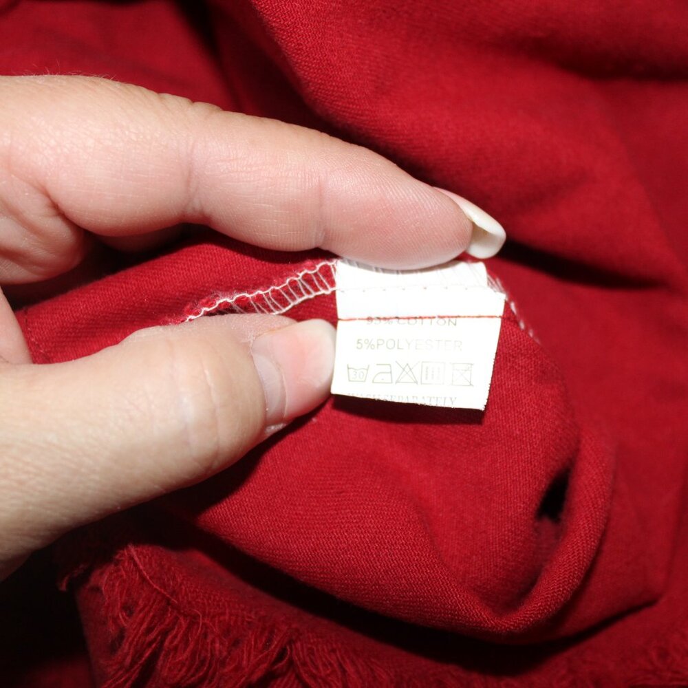 SALE! ZILCREMO Denim Shirt Dress Long Sleeve Button Down Casual RED XL NWT's - Picture 15 of 16